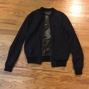 NWOT. Reversible black and camp bomber. Size small